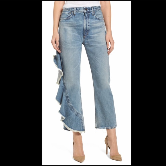 CITIZENS OF HUMANITY Ruffle Leg Crop Jean, Size 29 - Picture 2 of 8
